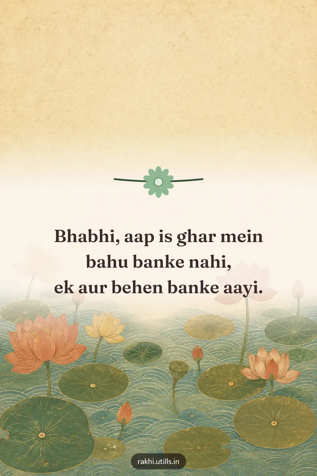 Bhabhi, aap is ghar mein
bahu banke nahi,
ek aur behen banke aayi.