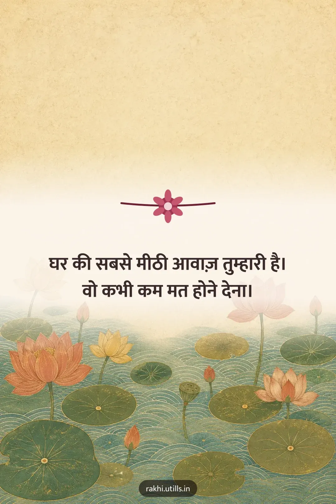घर की सबसे मीठी आवाज़ तुम्हारी है।
वो कभी कम मत होने देना।