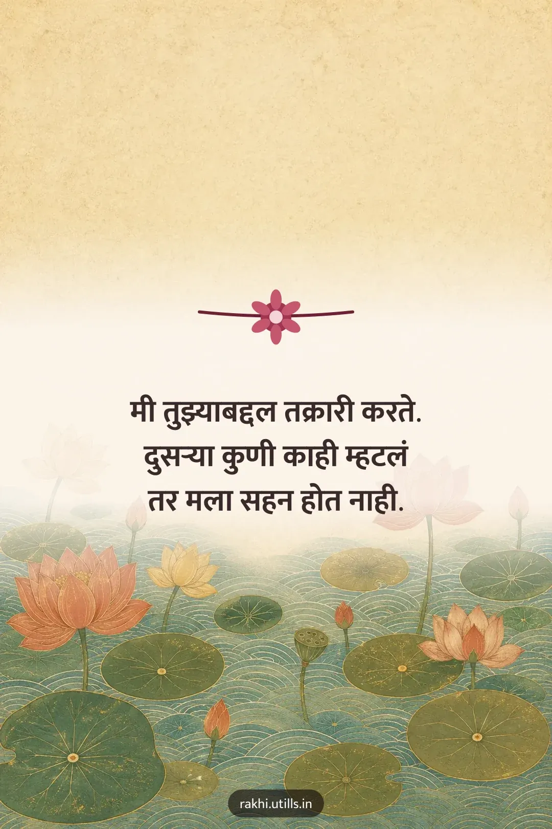 मी तुझ्याबद्दल तक्रारी करते.
दुसऱ्या कुणी काही म्हटलं
तर मला सहन होत नाही.