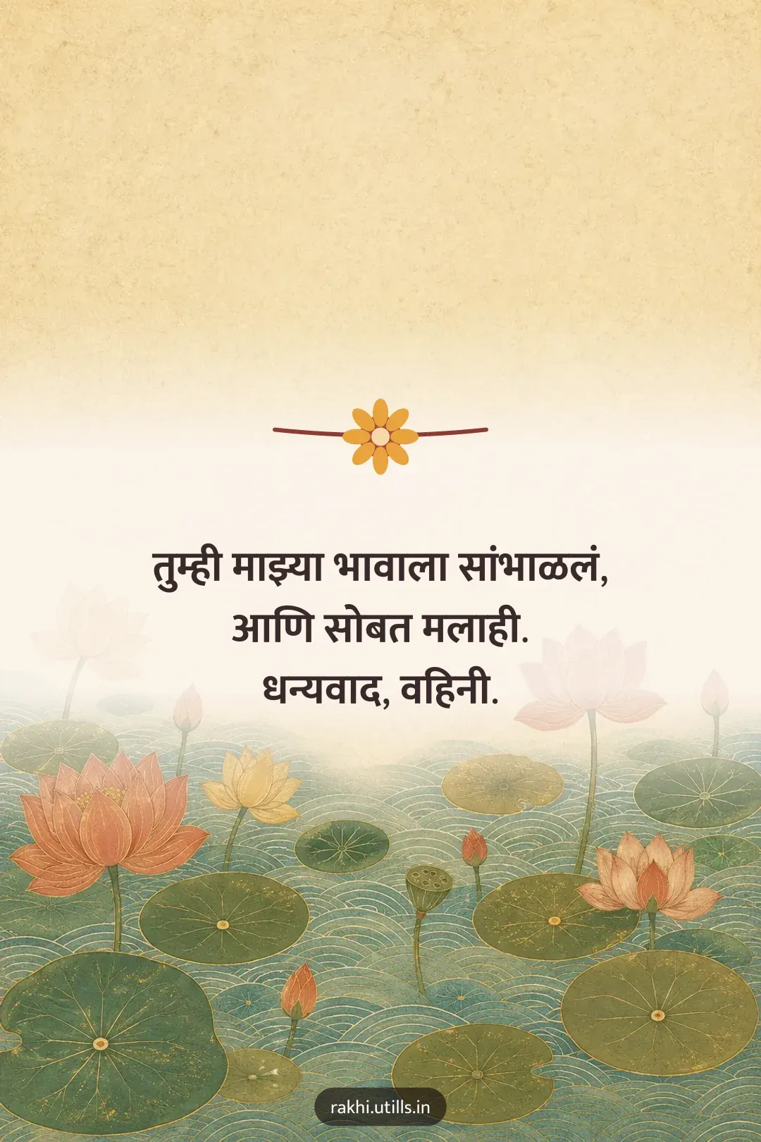 तुम्ही माझ्या भावाला सांभाळलं,
आणि सोबत मलाही.
धन्यवाद, वहिनी.